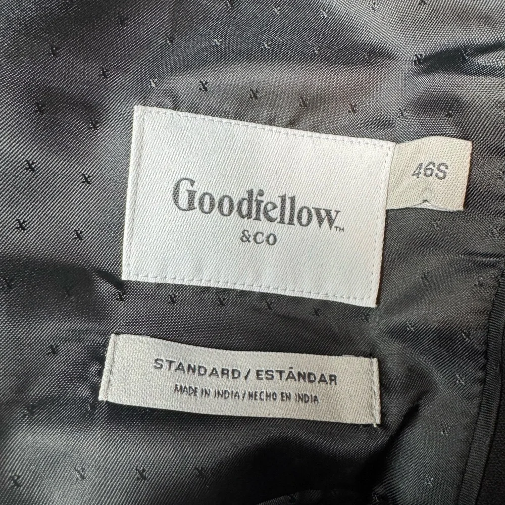 Goodfellow & Co Navy Sport Coat Modern Tailored Fit Wool Blend Suit Jacket - 46S - Picture 8 of 9